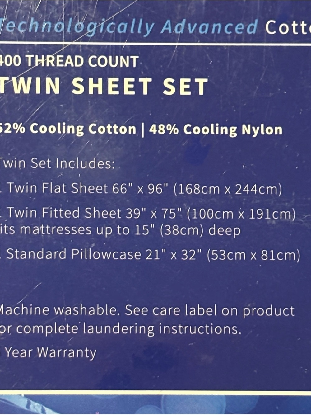 Ice cool technology 400 thread count twin sheet set, gray, BNWT - Picture 3 of 3